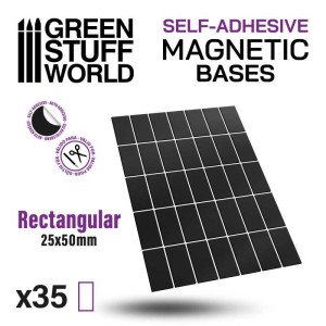 GSW Rectangular Magnetic Sheet SELF-ADHESIVE - 25x50mm