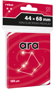 Koszulki na karty Rebel (44x68 mm) Ara Premium, 100 sztuk