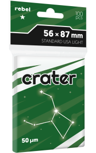 Koszulki na karty Rebel (56x87 mm) Crater Light, 100 sztuk