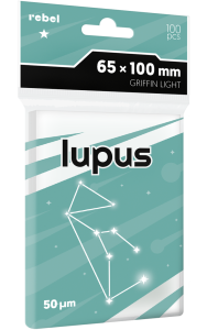 Koszulki na karty Rebel (65x100 mm) Lupus Light, 100 sztuk