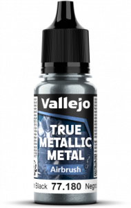 Vallejo: 77.180 - True Metallic Metal - Airbrush - Obsidian Black (18 ml)