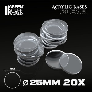 Acrylic Bases - Round 25 mm CLEAR
