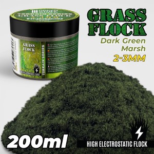 GSW Static Grass Flock 2-3mm - DARK GREEN MARSH - 200 ml