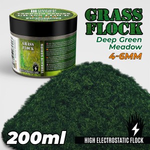 GSW Static Grass Flock 4-6mm - DEEP GREEN MEADOW - 200 ml