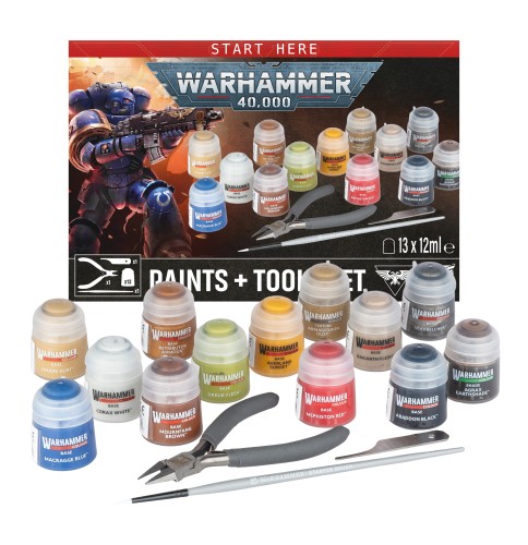 WARHAMMER 40000 PAINTS + TOOLS SET